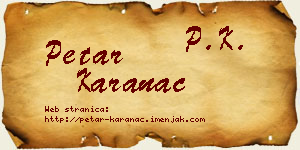 Petar Karanac vizit kartica